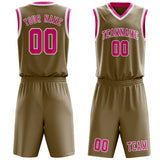Custom Light Khaki Pink Basketball Set