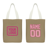 Custom Light Khaki Light Pink Canvas Tote Bag