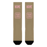 Custom Light Khaki Light Pink Knee-High Sock