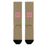 Custom Light Khaki Light Pink Knee-High Sock
