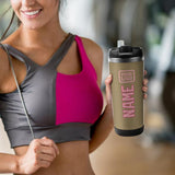 Custom Light Khaki Light Pink Stainless Steel Water Cup