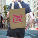 Custom Light Khaki Light Pink Canvas Tote Bag