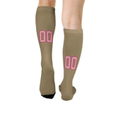 Custom Light Khaki Light Pink Knee-High Sock