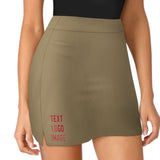 Custom Light Khaki Red A-Line Skort