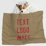 Custom Light Khaki Red Pet Blanket