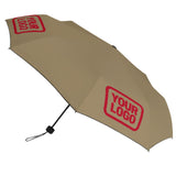 Custom Light Khaki Red Automatic Umbrella