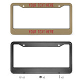 Custom Light Khaki Red License Plate Frame
