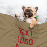 Custom Light Khaki Red Pet Blanket