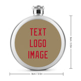 Custom Light Khaki Red Hip Flask
