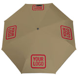 Custom Light Khaki Red Automatic Umbrella