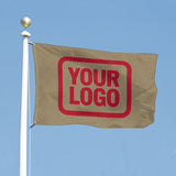 Custom Light Khaki Red Flag