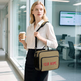 Custom Light Khaki Red Lunch Bag