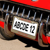 Custom Light Khaki Red License Plate Frame