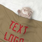 Custom Light Khaki Red Pet Blanket