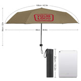 Custom Light Khaki Red Automatic Umbrella
