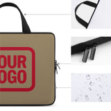 Custom Light Khaki Red Laptop Bag
