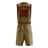 Custom Light Khaki Red Basketball Set