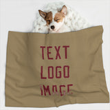 Custom Light Khaki Crimson Red Pet Blanket