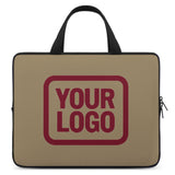 Custom Light Khaki Crimson Red Laptop Bag