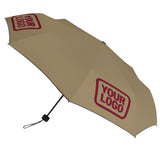 Custom Light Khaki Crimson Red Automatic Umbrella
