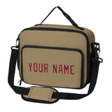 Custom Light Khaki Crimson Red Lunch Bag
