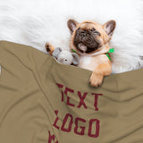 Custom Light Khaki Crimson Red Pet Blanket