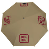 Custom Light Khaki Crimson Red Automatic Umbrella