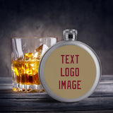 Custom Light Khaki Crimson Red Hip Flask