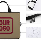 Custom Light Khaki Crimson Red Laptop Bag