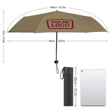 Custom Light Khaki Crimson Red Automatic Umbrella