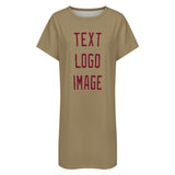 Custom Light Khaki Crimson Red Nachthemd