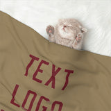 Custom Light Khaki Crimson Red Pet Blanket