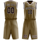 Custom Light Khaki Crimson Red Basketball Set