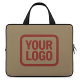 Custom Light Khaki Coral Red Laptop Bag
