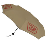 Custom Light Khaki Coral Red Automatic Umbrella