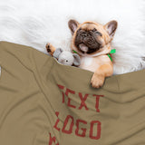 Custom Light Khaki Coral Red Pet Blanket