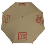 Custom Light Khaki Coral Red Automatic Umbrella