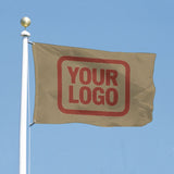Custom Light Khaki Coral Red Flag