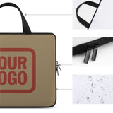 Custom Light Khaki Coral Red Laptop Bag