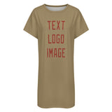 Custom Light Khaki Coral Red Nachthemd