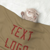 Custom Light Khaki Coral Red Pet Blanket