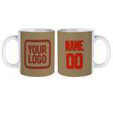 Custom Light Khaki Orange Red Mug