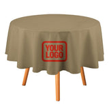 Custom Light Khaki Orange Red Round Table Cloth