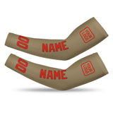 Custom Light Khaki Orange Red Arm Sleeve