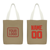Custom Light Khaki Orange Red Canvas Tote Bag