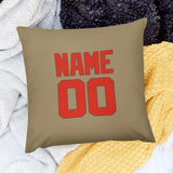 Custom Light Khaki Orange Red Pillowcase