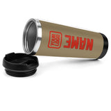 Custom Light Khaki Orange Red Stainless Steel Water Cup