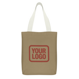 Custom Light Khaki Orange Red Canvas Tote Bag