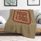 Custom Light Khaki Coral Red Blanket