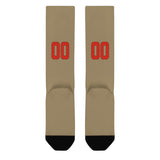 Custom Light Khaki Orange Red Knee-High Sock